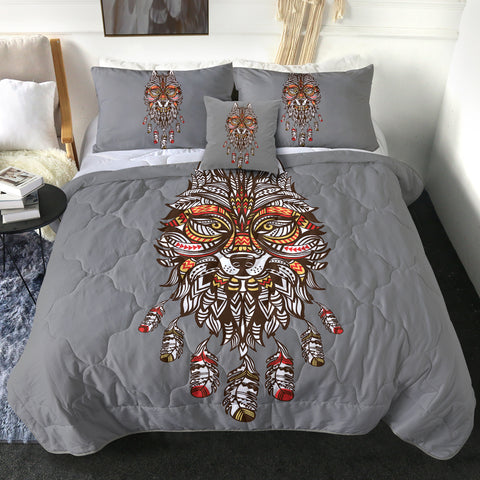 Image of 4 Pieces Wolf SWBD3006 Comforter Set