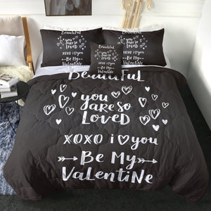 4 Pieces Be My Valentine SWBD3020 Comforter Set