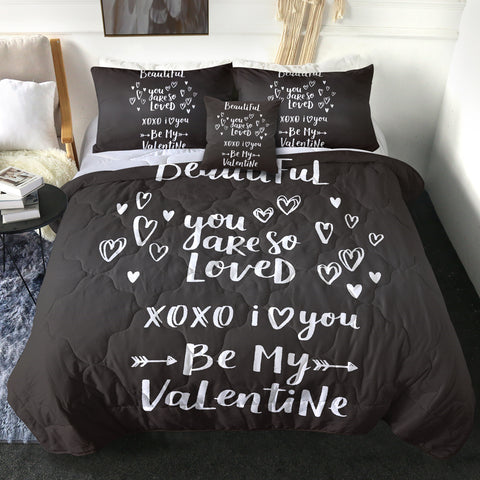 Image of 4 Pieces Be My Valentine SWBD3020 Comforter Set