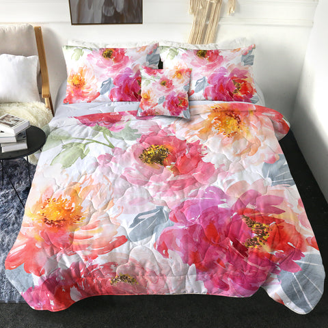 Image of 4 Pieces Flowers SWBD3022 Comforter Set