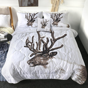 Brown Deer in White SWBD3298 Comforter Set