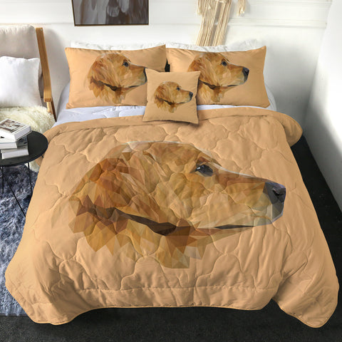 Image of Golden Retriever Illustration Shade of Brown SWBD3303 Comforter Set