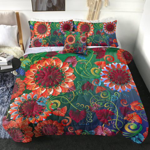 Image of Hot Color Flowers SWBD3316 Comforter Set