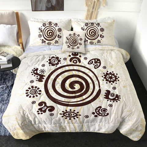 Image of Ancient Egypt Hieroglyphic Around Spiral SWBD3331 Comforter Set