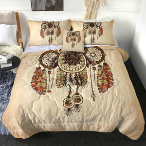 Three Beige Dream Catchers SWBD3340 Comforter Set