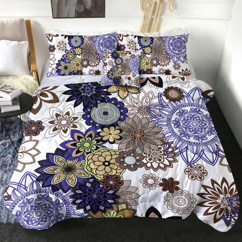 Image of Round Floral Aztec SWBD3343 Comforter Set