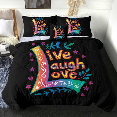 Image of Colorful Live Laugh Love SWBD3346 Comforter Set