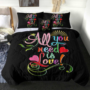 Colorful All You Need Is Love SWBD3348 Comforter Set