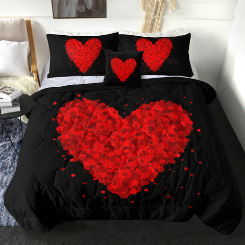 Image of Red Dot Heart SWBD3377 Comforter Set