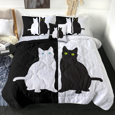 Image of Reflect B&W Cats SWBD3380 Comforter Set