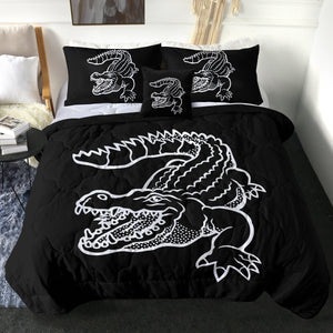 B&W Crocodile Sketch SWBD3382 Comforter Set