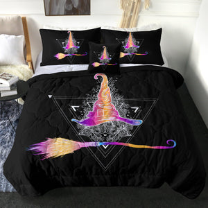 Colorful Gradient Witch Hat & Flying Broom SWBD3384 Comforter Set