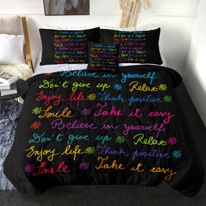 Colorful Believe In Yourself Text SWBD3387 Comforter Set