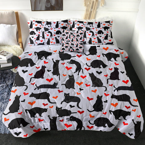 Image of Cats & Hearts Monogram SWBD3388 Comforter Set