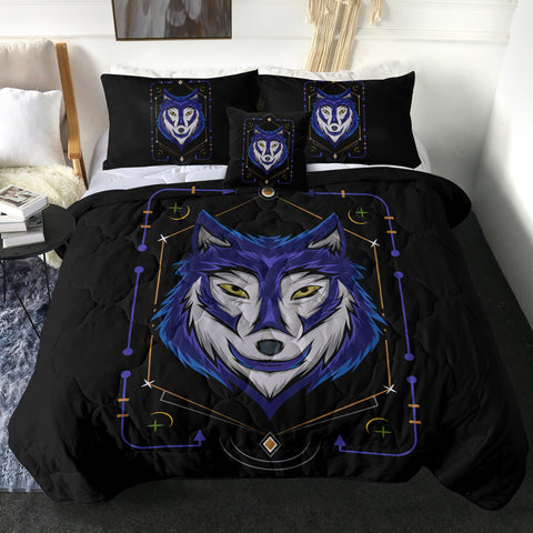 Image of Blue&White Wolf Bandana SWBD3478 Comforter Set