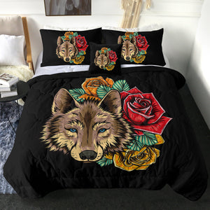 Floral Brown Wolf SWBD3483 Comforter Set