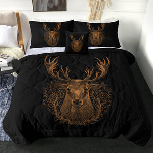 Brown Deer in Laurel Wreath SWBD3491 Comforter Set