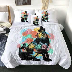 Colorful Spray Wolf SWBD3584 Comforter Set