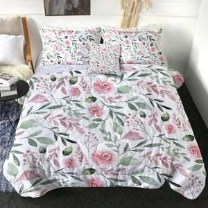 Pink Rose Monogram SWBD3588 Comforter Set