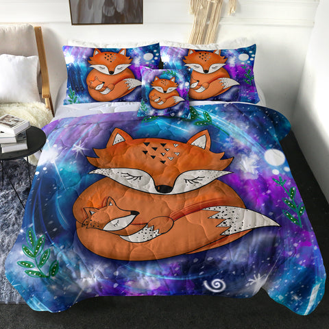 Image of Fox Family in Galaxy SWBD3593 Comforter Set