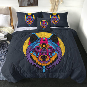 Colorful Wolf Illustration SWBD3594 Comforter Set