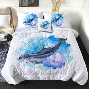 Blue Spray Dolphin SWBD3596 Comforter Set