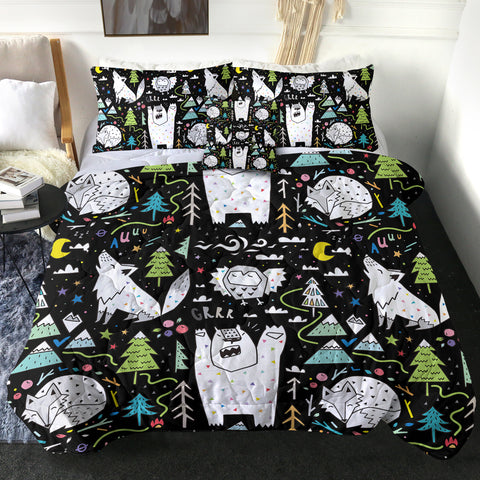 Image of Cartoon Winter Animals SWBD3601 Comforter Set