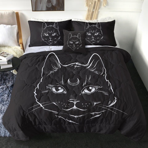 Image of B&W Moon Cat SWBD3651 Comforter Set