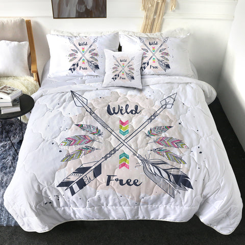 Image of Wild & Free Pink Feather & Arrows SWBD3670 Comforter Set