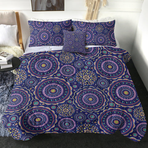 Image of Dark Blue Mandala SWBD3675 Comforter Set