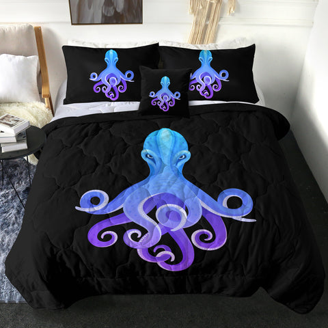 Image of Gradient Blue&Purple Angry Octopus SWBD3687 Comforter Set