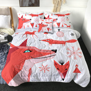 Winter Funny Shapes of Fox SWBD3688 Comforter Set