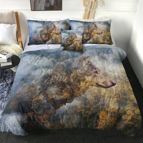 Image of Cozy Forest Wolf SWBD3689 Comforter Set