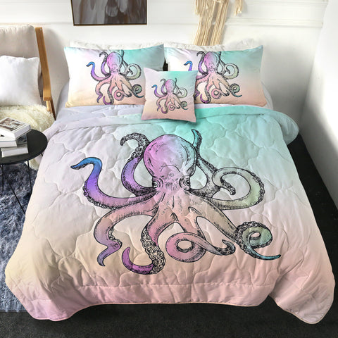 Image of Multicolor Gradient Octopus SWBD3692 Comforter Set