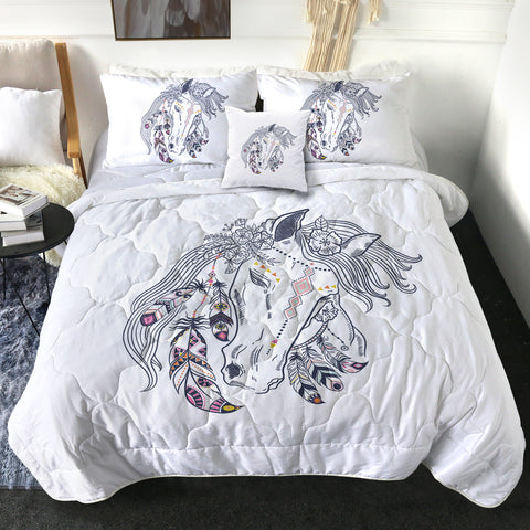 Image of Female Dreamcatcher Horse Sketch SWBD3694 Comforter Set
