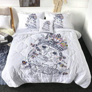 Feather & Floral Owl Sketch SWBD3695 Comforter Set