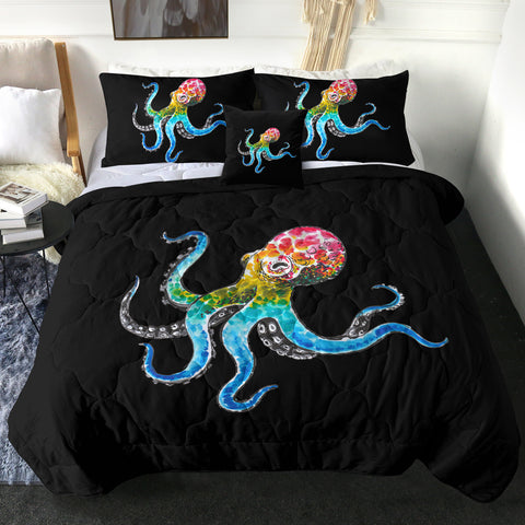 Image of Multicolor Dot Octopus SWBD3696 Comforter Set