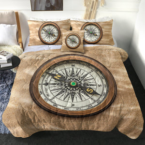 Vintage Brown Compass SWBD3704 Comforter Set