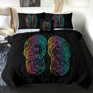 Colorful Floral Shoes Print SWBD3737 Comforter Set