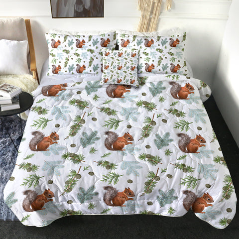 Image of Squirrel and Chestnut Monogram SWBD3739 Comforter Set