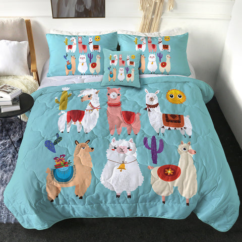 Image of Cute Cartoon Alpacas SWBD3741 Comforter Set