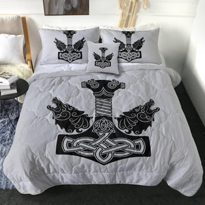 B&W Wolf Knife Warrior Logo SWBD3742 Comforter Set