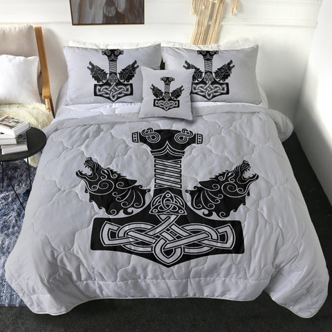 Image of B&W Wolf Knife Warrior Logo SWBD3742 Comforter Set