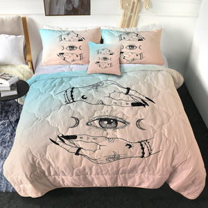 Eyes - Moon Hand Sign SWBD3756 Comforter Set