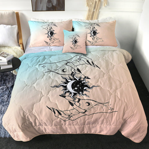 Image of Dark Moon Hand Sign Sketch SWBD3757 Comforter Set