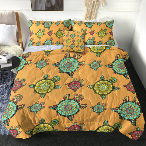 Image of Colorful Mandala Turtles Monogram SWBD3764 Comforter Set