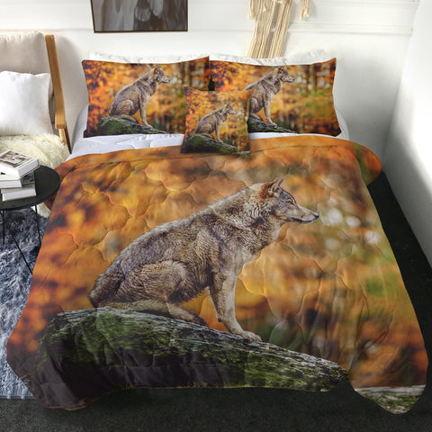 Image of Real Wolf in Forest SWBD3807 Comforter Set