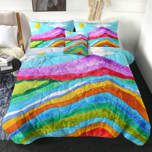 RGB Colorful Waves on Mountain SWBD3808 Comforter Set