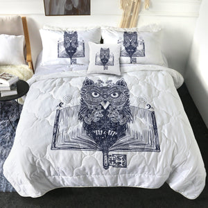 Owl in Book Sketch SWBD3811 Comforter Set