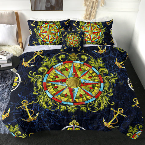Image of Vintage Ocean Compass SWBD3820 Comforter Set